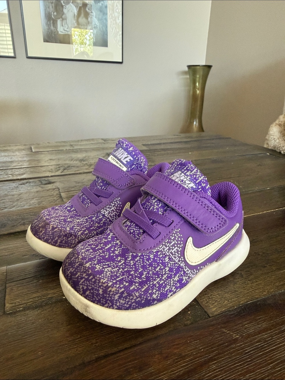 Nike Kids Purple Athletic Sneakers with White Swoosh
